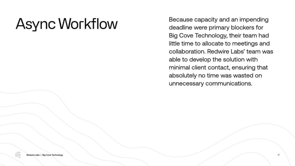 Big Cove Technology Case Study: Page 17 of 20