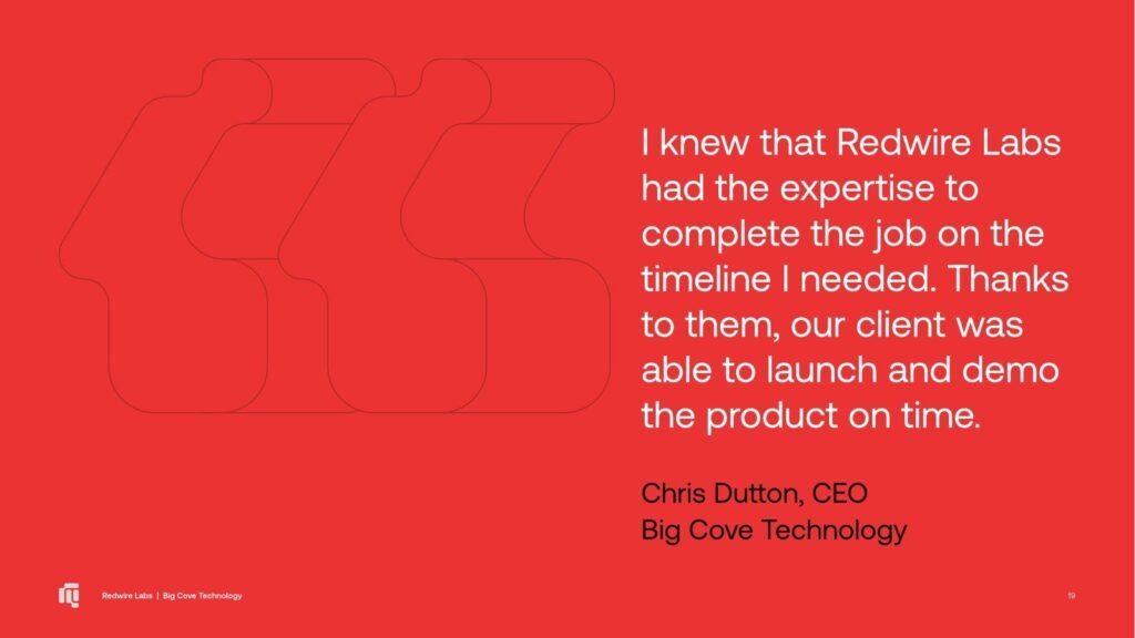 Big Cove Technology Case Study: Page 19 of 20