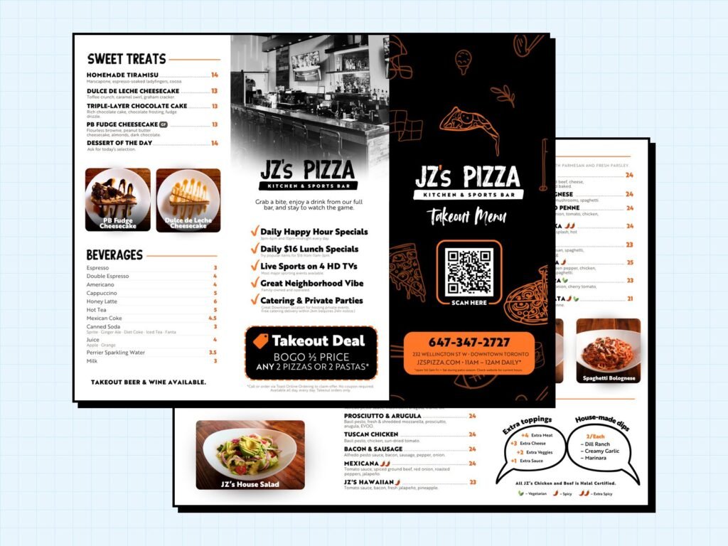 JZ's Pizza Takeout Menu