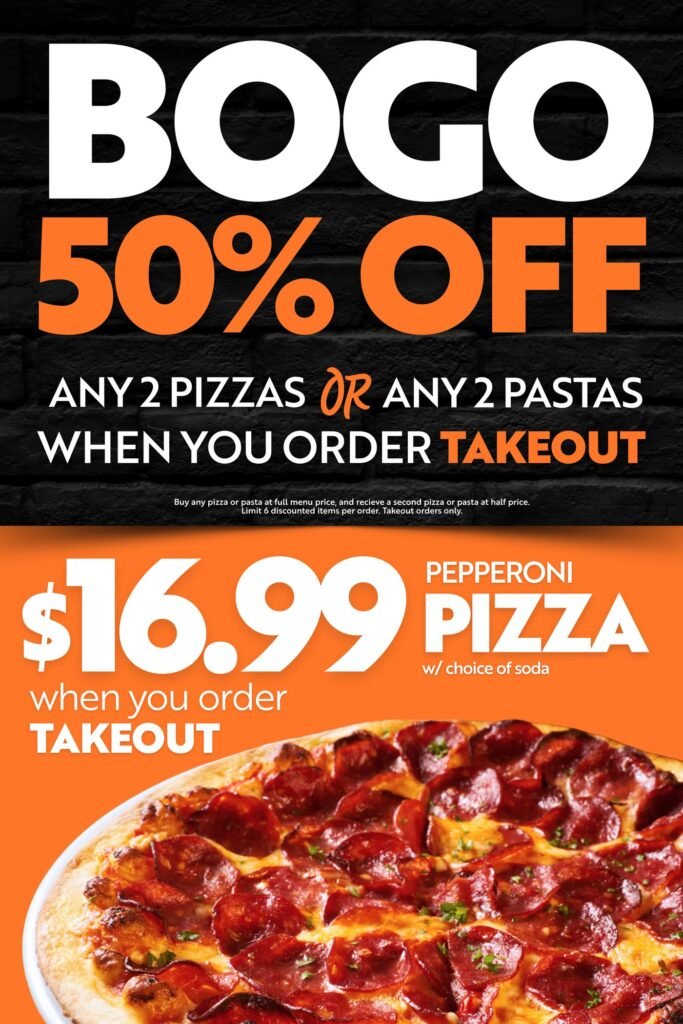 JZ's Pizza Promo Board: Takeout Deals
