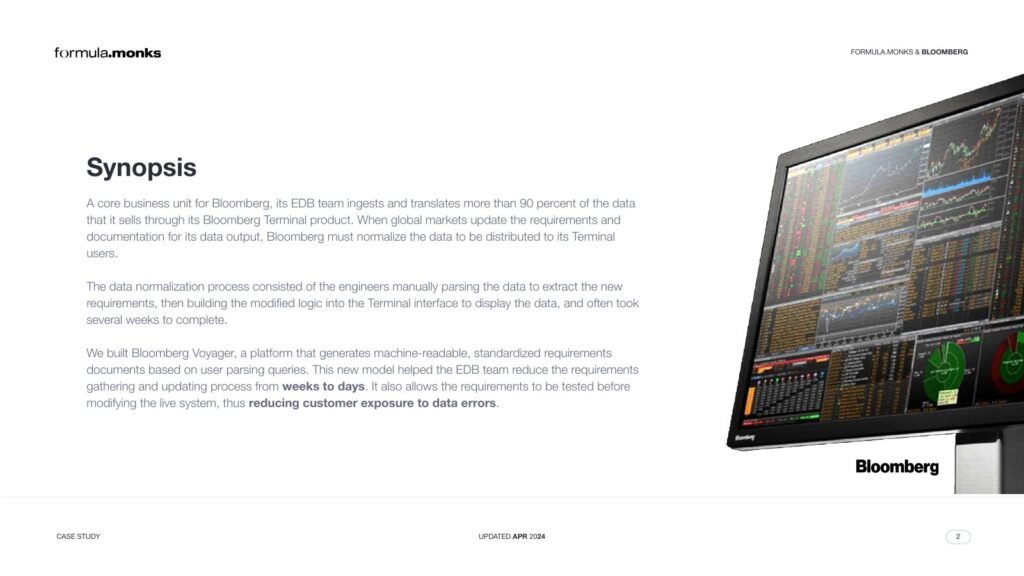 Use Case Café #10: Bloomberg Voyager, slide 2 of 9